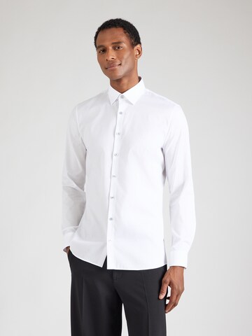OLYMP Slim Fit Бизнес риза 'No 6' в бяло: отпред