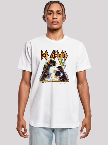 T-Shirt 'Def Leppard Hysteria' F4NT4STIC en blanc : devant