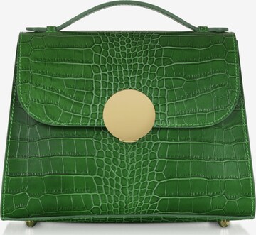 LeParmentier - Bolso de mano 'Bombo Croco' en verde: frente