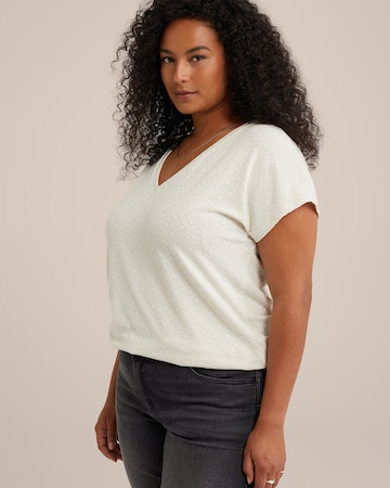 T-shirt WE Fashion en blanc : devant