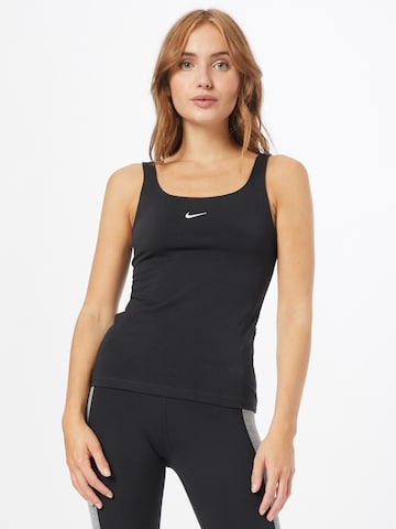 Top 'Essential' de la Nike Sportswear pe negru: față