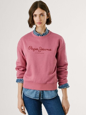 Sweat-shirt Pepe Jeans en rose : devant