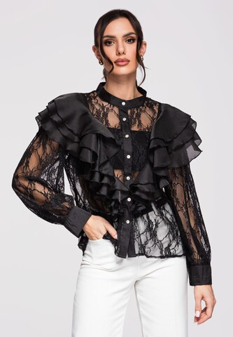 Ombre Bluse 'OW-SH-E0007' in Schwarz: Vorderseite