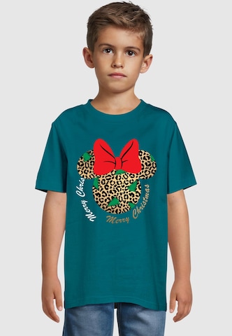 ABSOLUTE CULT Shirt 'Minnie Mouse - Leopard Christmas' in Groen: voorkant