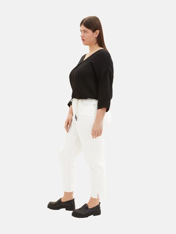 Tom Tailor Women + Regular Jeans 'Barrel' in White