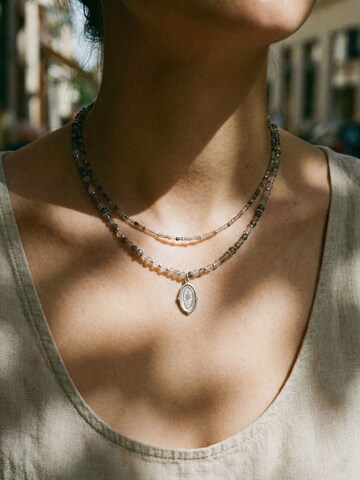 Nemomatheo Necklace 'Nachtkompass' in Grey