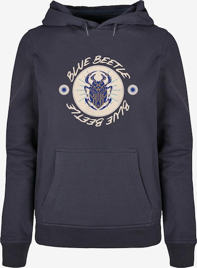 ABSOLUTE CULT Sweatshirt 'Blue Beetle - Swirls' in beige / navy, Produktansicht