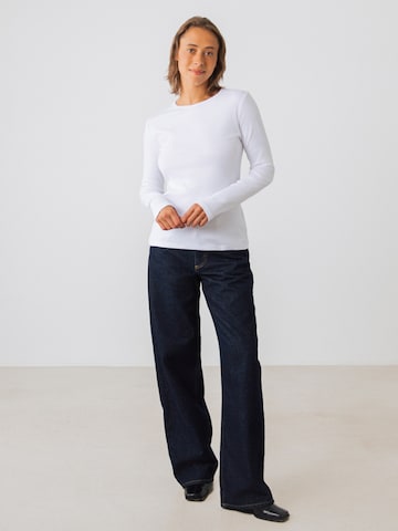 Honest Basics Shirt 'Long Rib'‌‌‌‌‌ in Weiß