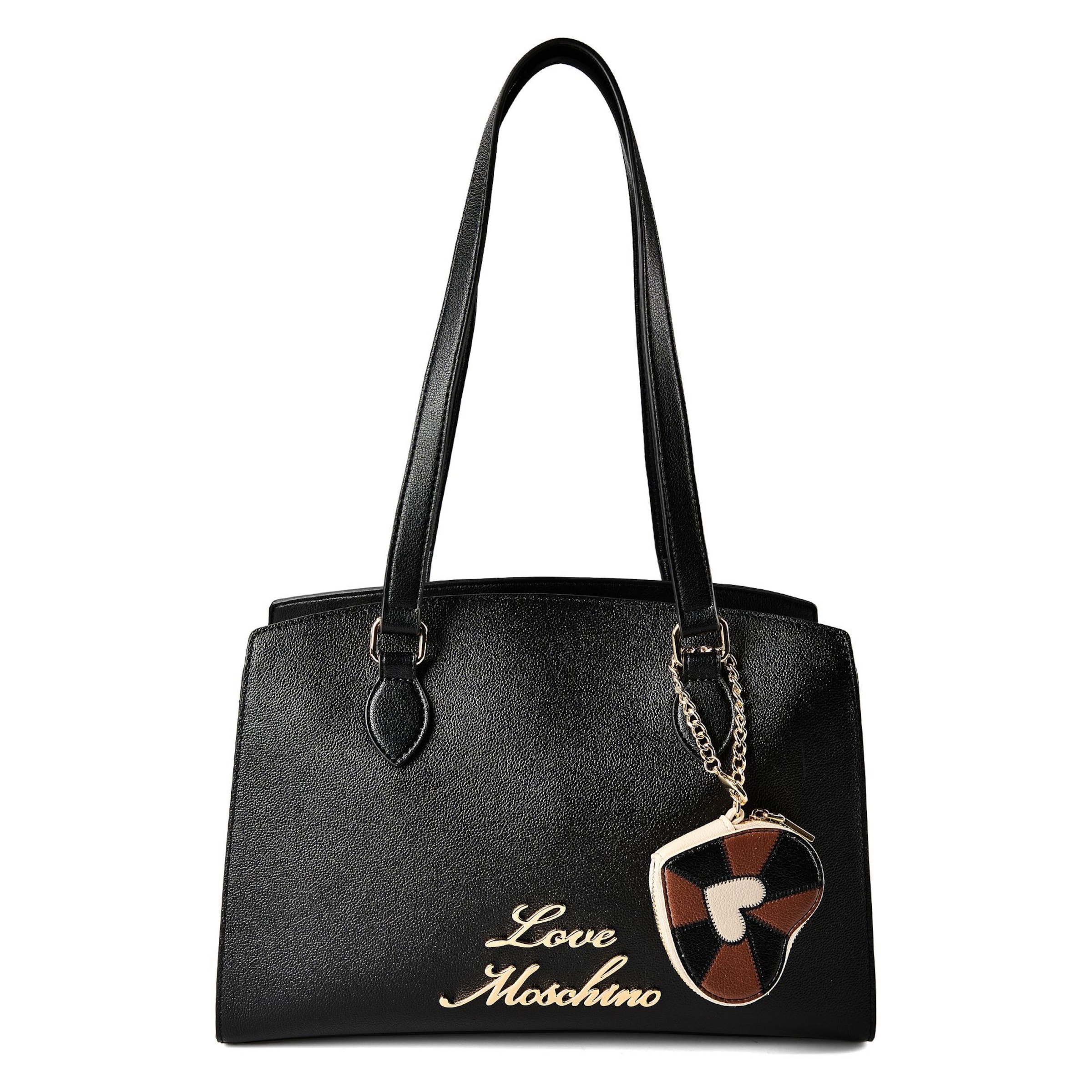 Love Moschino Schoudertas 'Heart Charm' in Zwart: voorkant