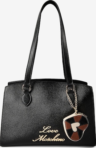 Love Moschino Schoudertas 'Heart Charm' in Zwart: voorkant
