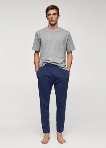 MANGO MAN Pyjama lang in Blau: Vorderseite