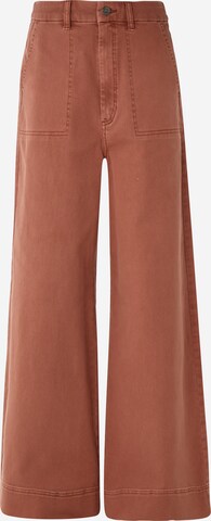 QS Wide Leg Jeans in Braun: predná strana