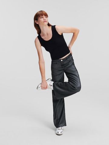 Karl Lagerfeld Szeroka nogawka Jeansy w kolorze czarny