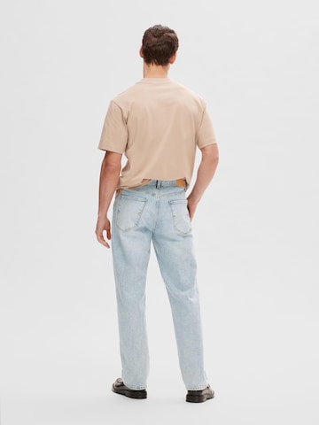 SELECTED HOMME Loosefit Jeans 'KOBE' in Blauw