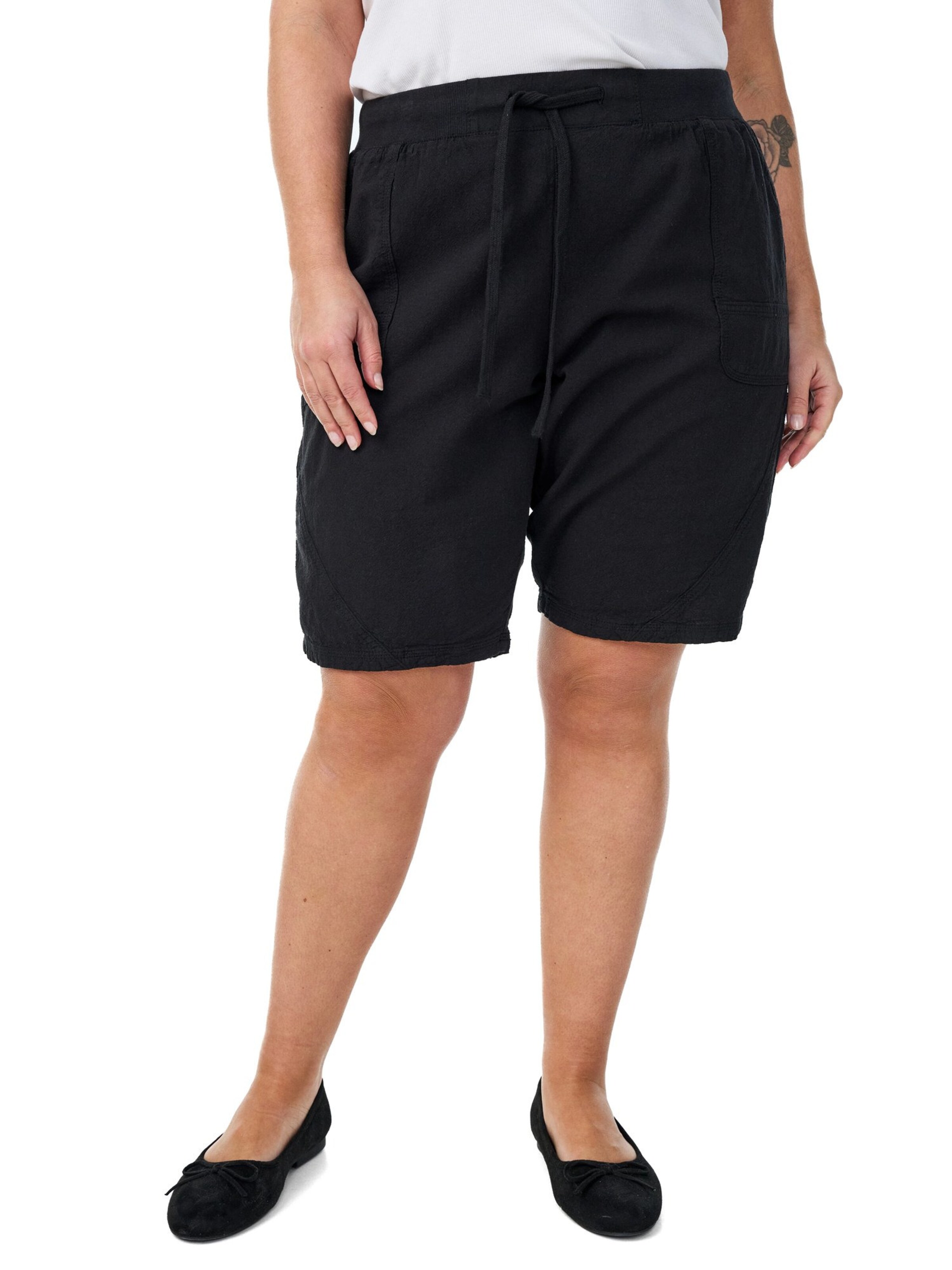 Loosefit Pantalon 'Jeasy' Zizzi en noir : devant