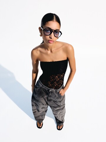 Bershka Shirt bodysuit in Black