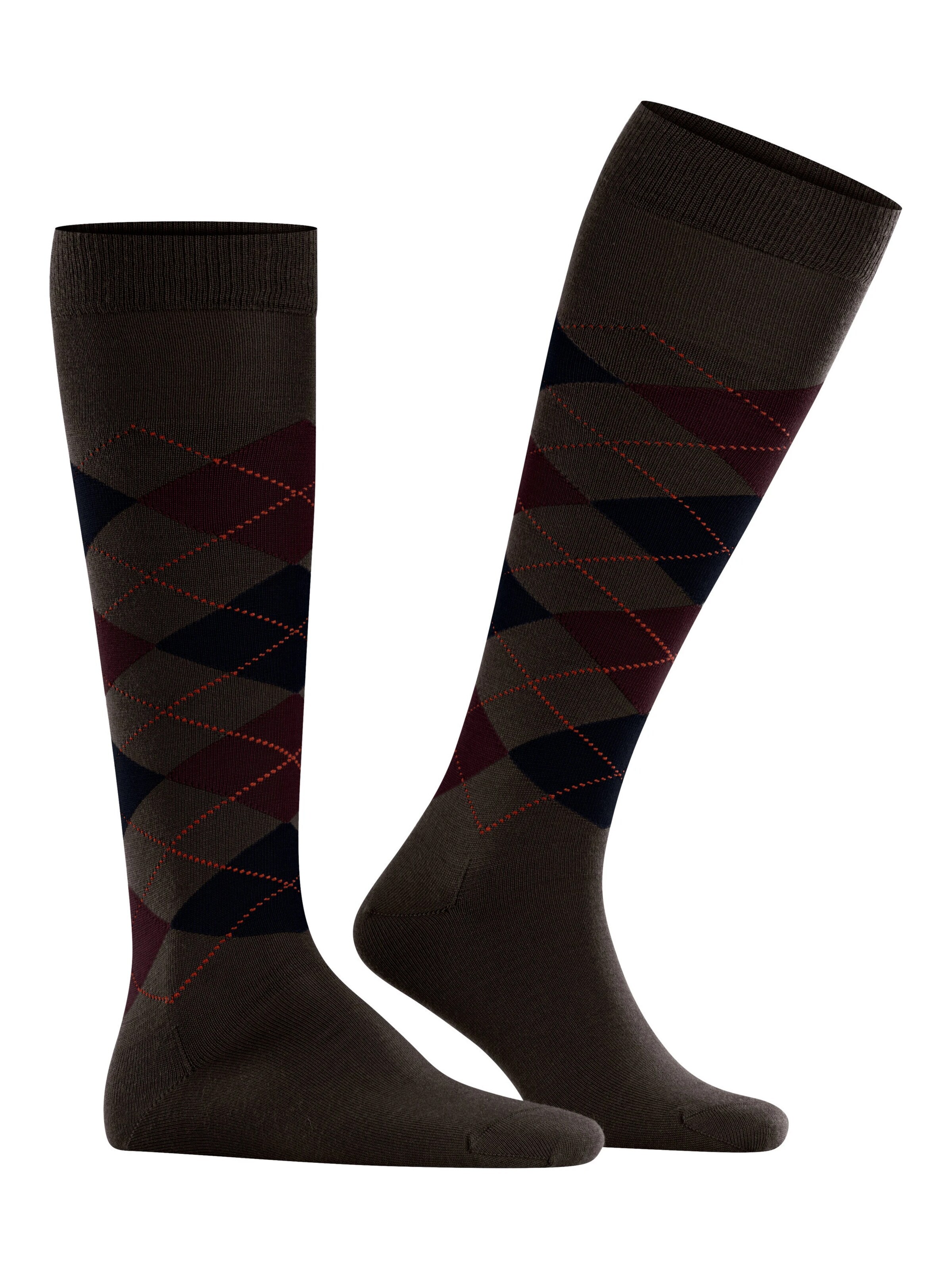 BURLINGTON Knee High Socks 'Edinburgh' in Brown