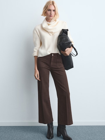 MANGO Широки крачоли Дънки 'JESSIE' в кафяво