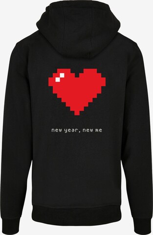 Sweat-shirt 'Pixel Herz Happy New Year Silvester' F4NT4STIC en noir