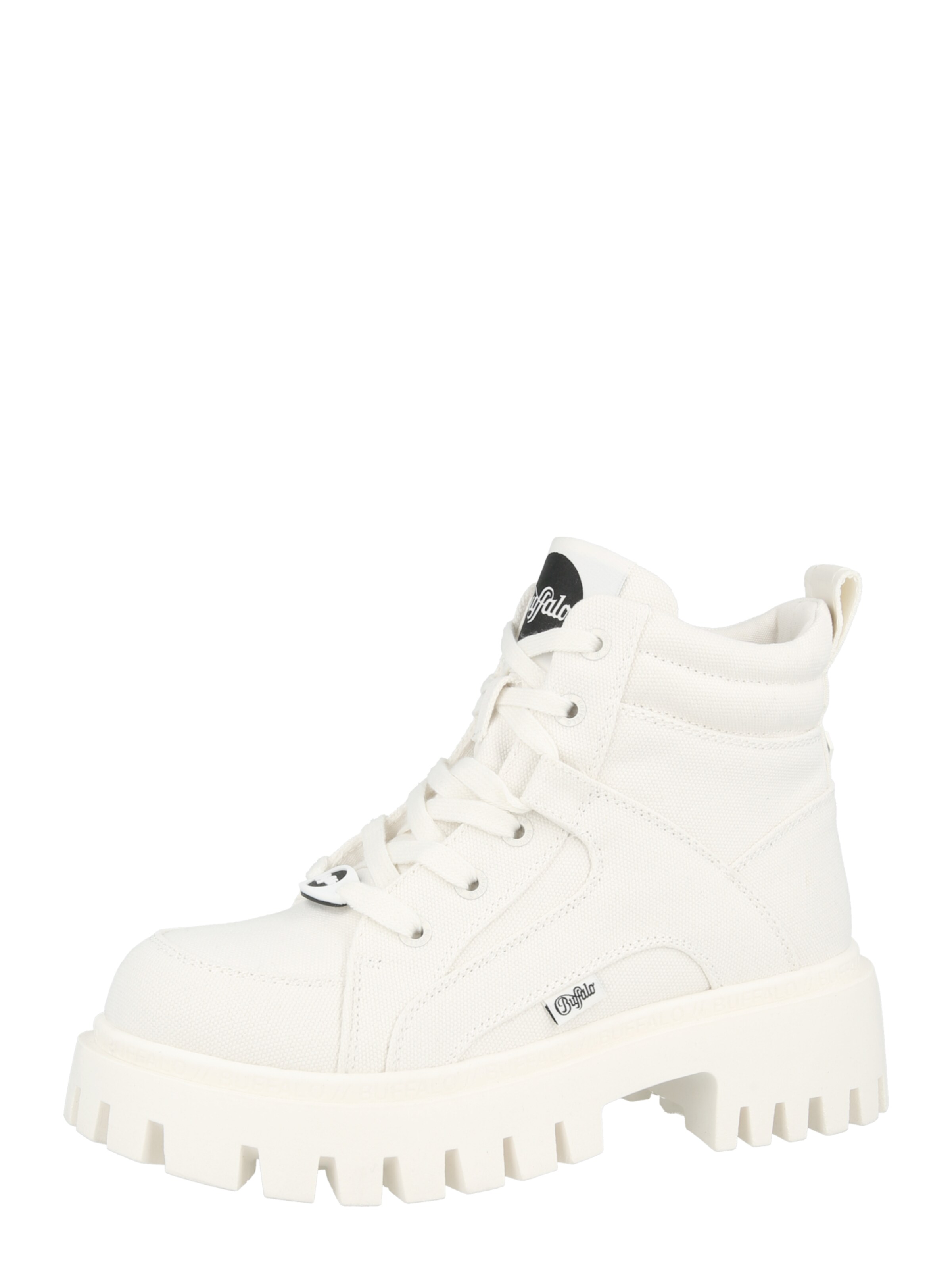 Ghete cu șireturi 'ZANOS' de la BUFFALO pe alb: față