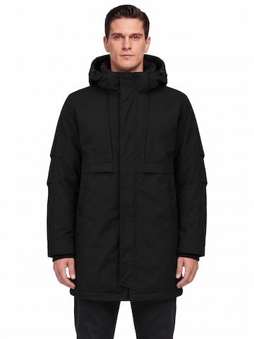 ALLTHEMEN Winter Coat 'Eishauch' in Black: front