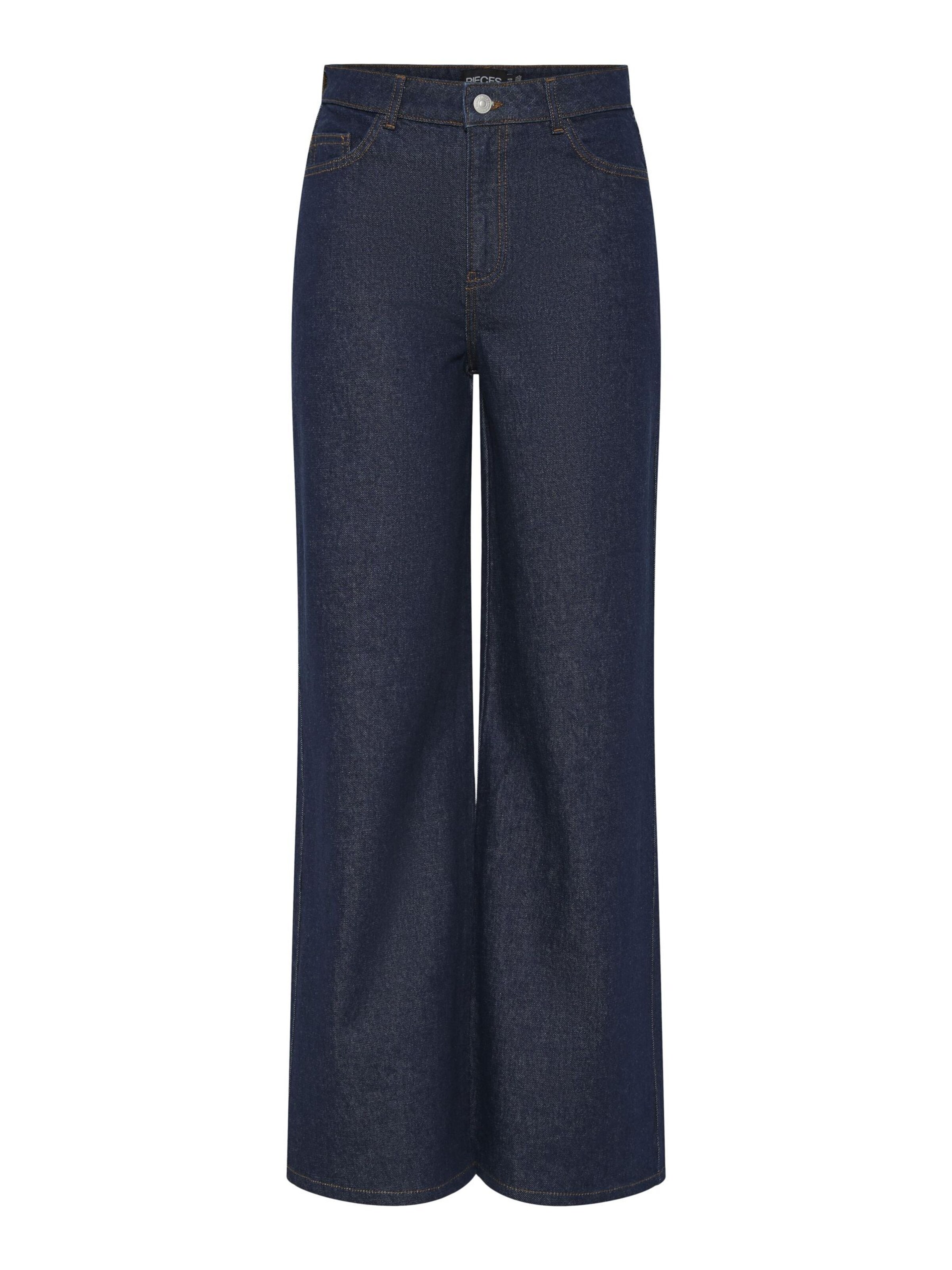 Wide leg Jeans 'Selma' de la PIECES pe albastru: față