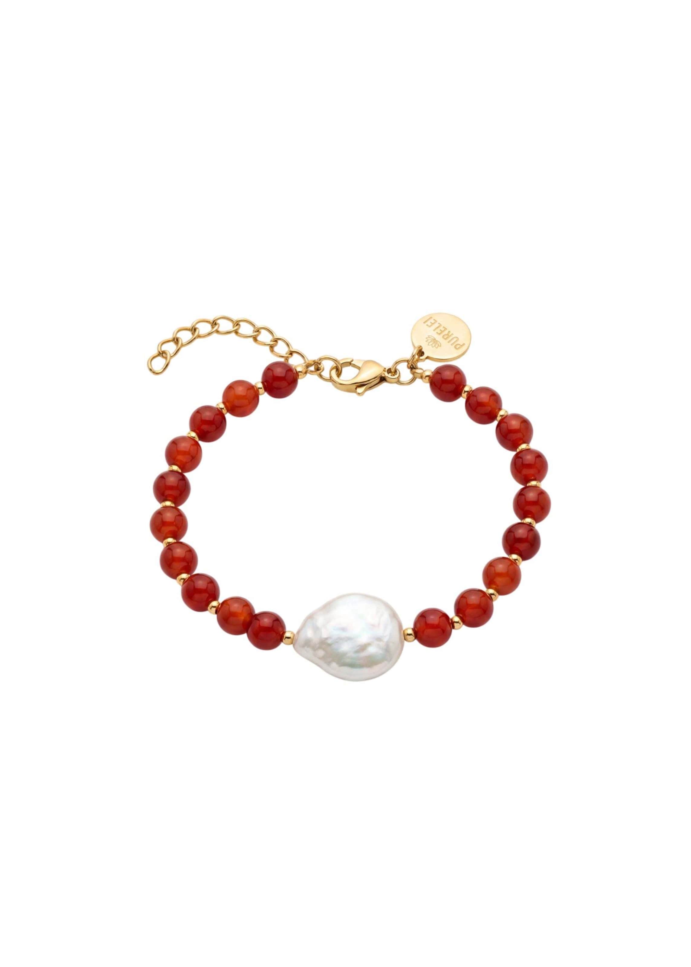 PURELEI - Pulseira 'Achat Pearl' em ouro: frente