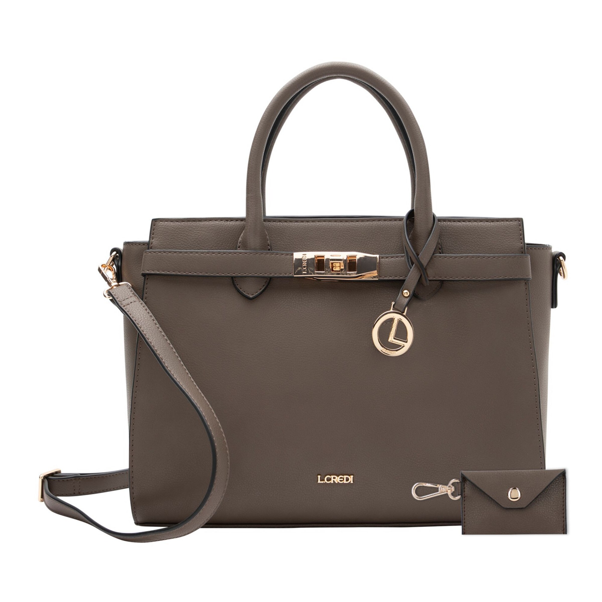 L.CREDI Handtasche 'Konstanze' in Grau: Vorderseite