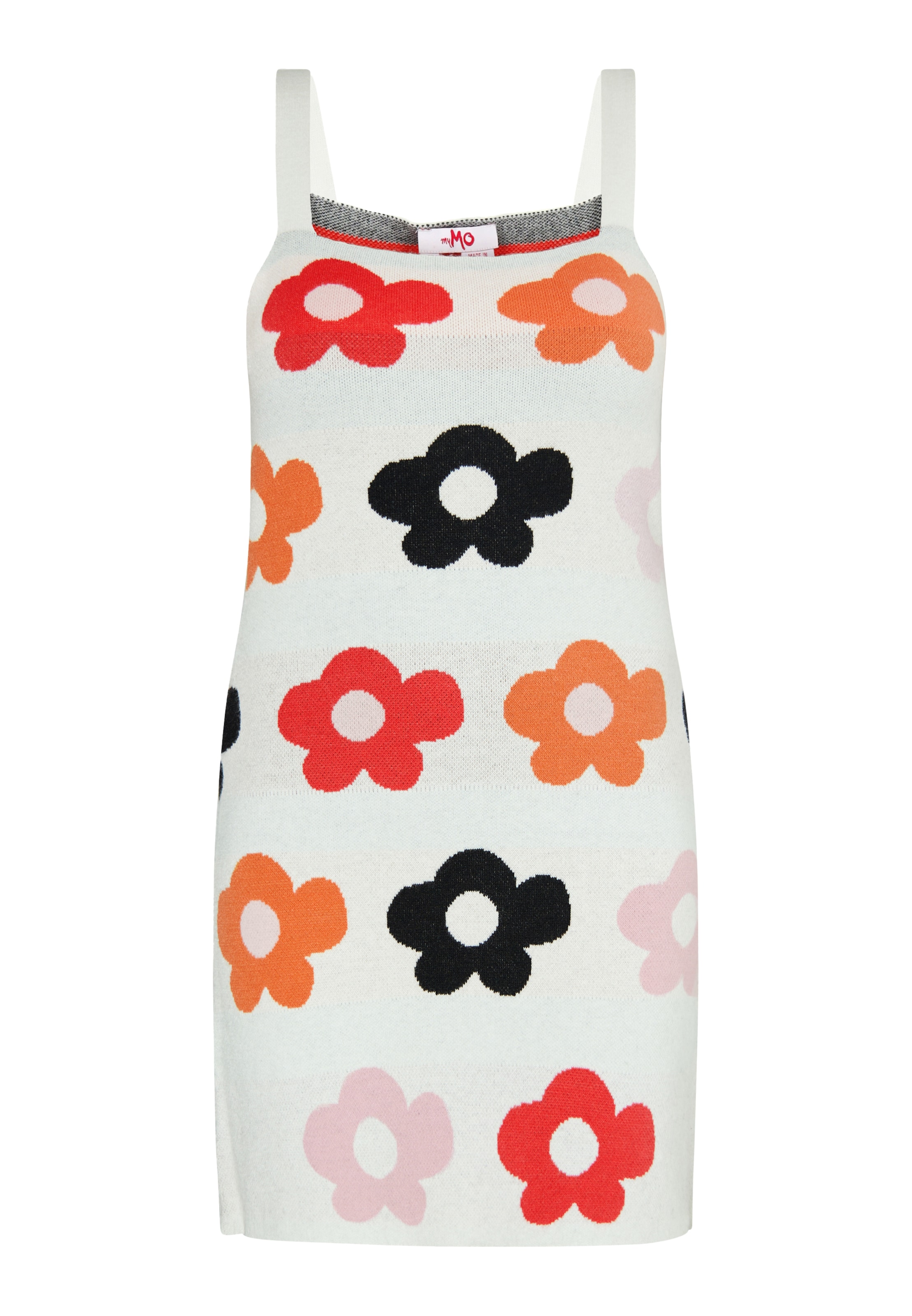 MYMO Sommerkjole i lyseorange / rød / sort / hvid, Produktvisning