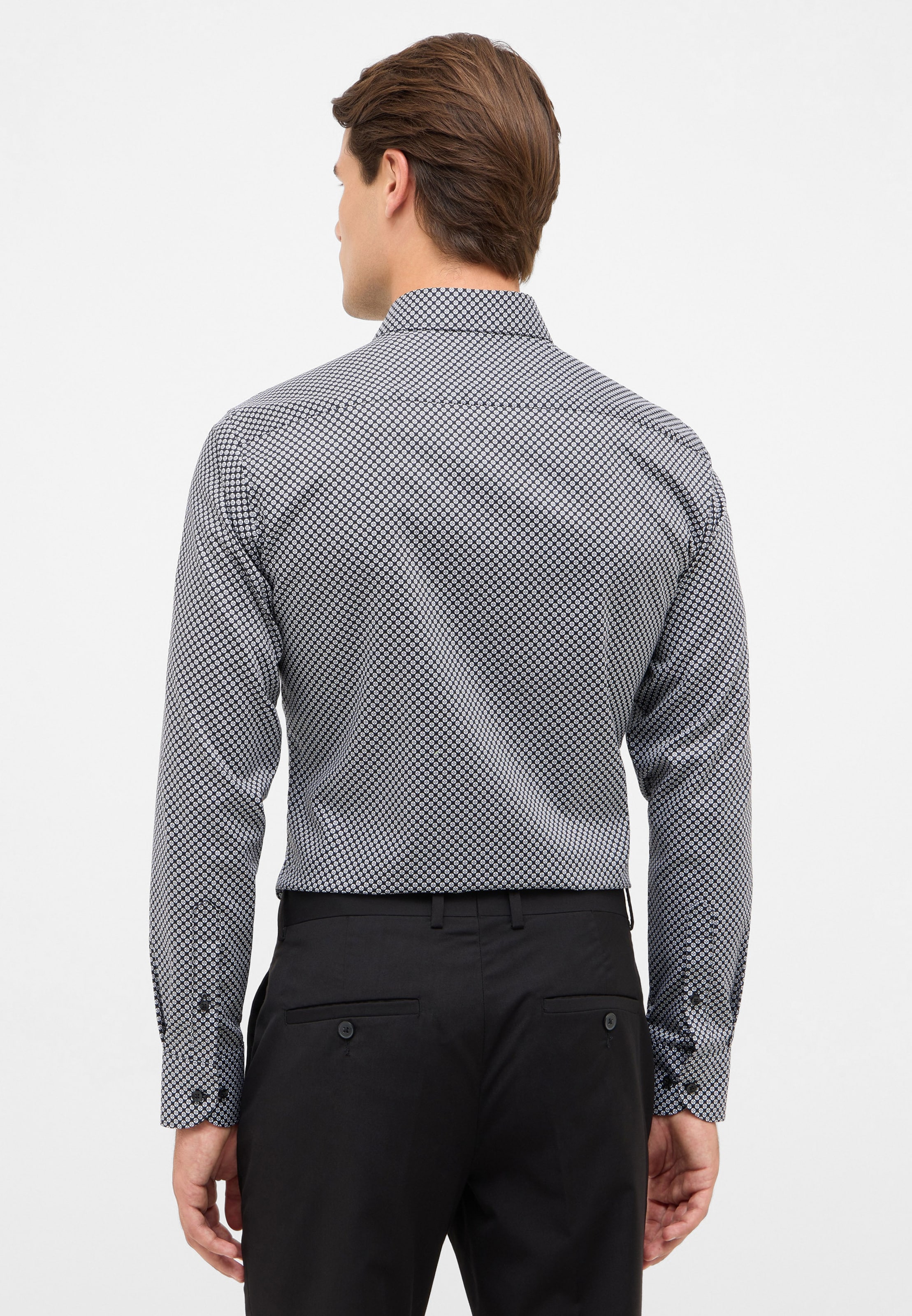ETERNA Slim fit Button Up Shirt in Black