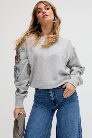 RAFFYA Sweatshirt 'Jewel' in Grey: front