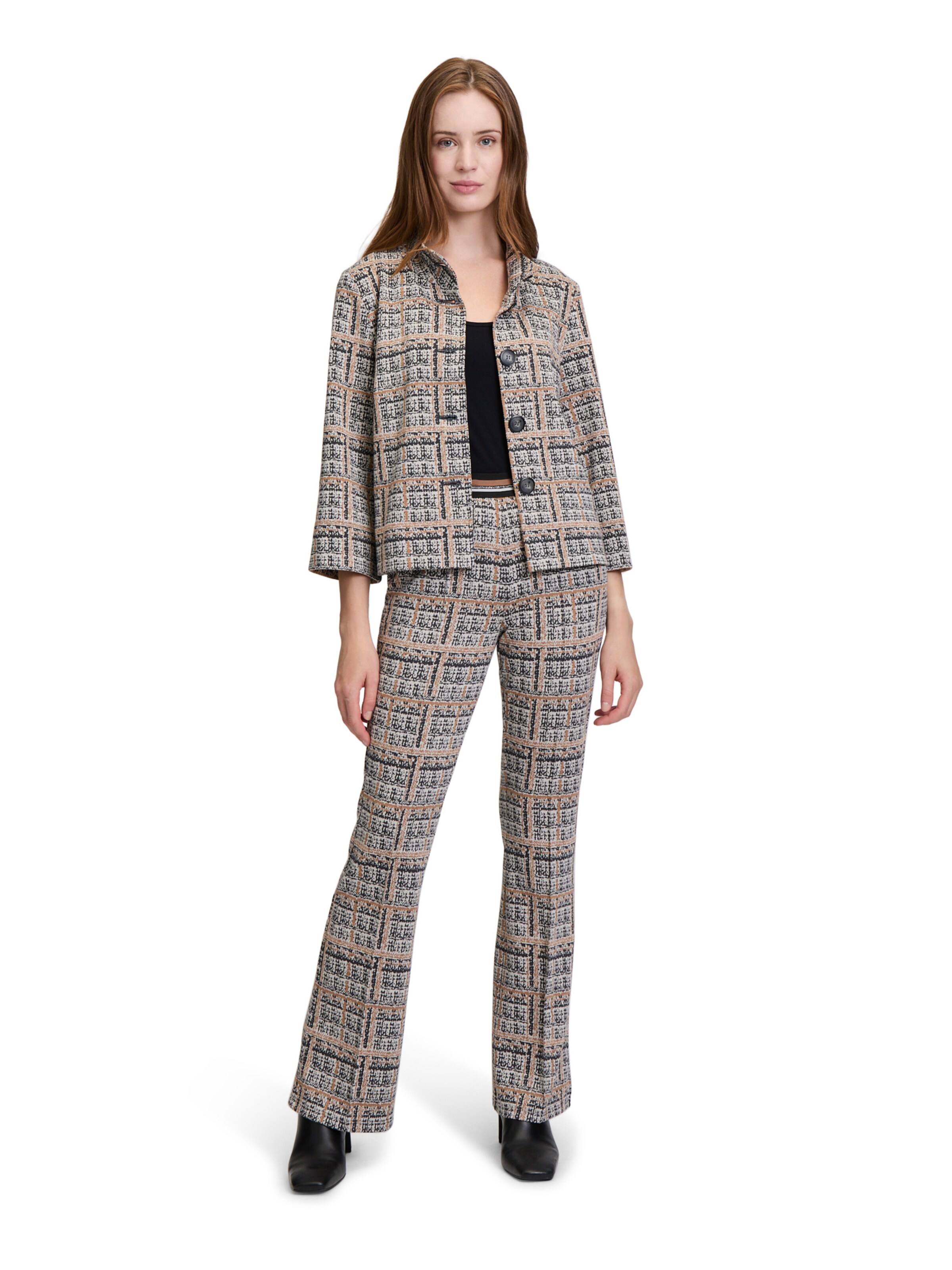 Betty Barclay Slimfit Karo-Hose Slim Fit in Grau