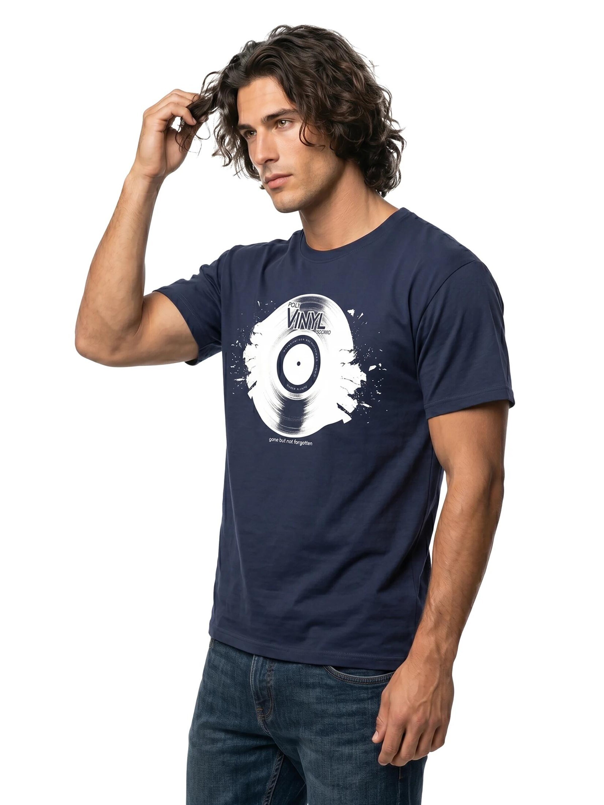 MAKAYA Shirt 'Vinyl'‌‌‌‌‌‌‌‌‌ in Blau