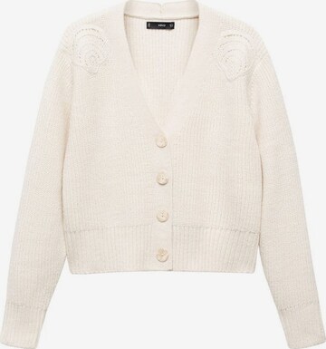 MANGO Knit Cardigan 'caracola' in Beige: front