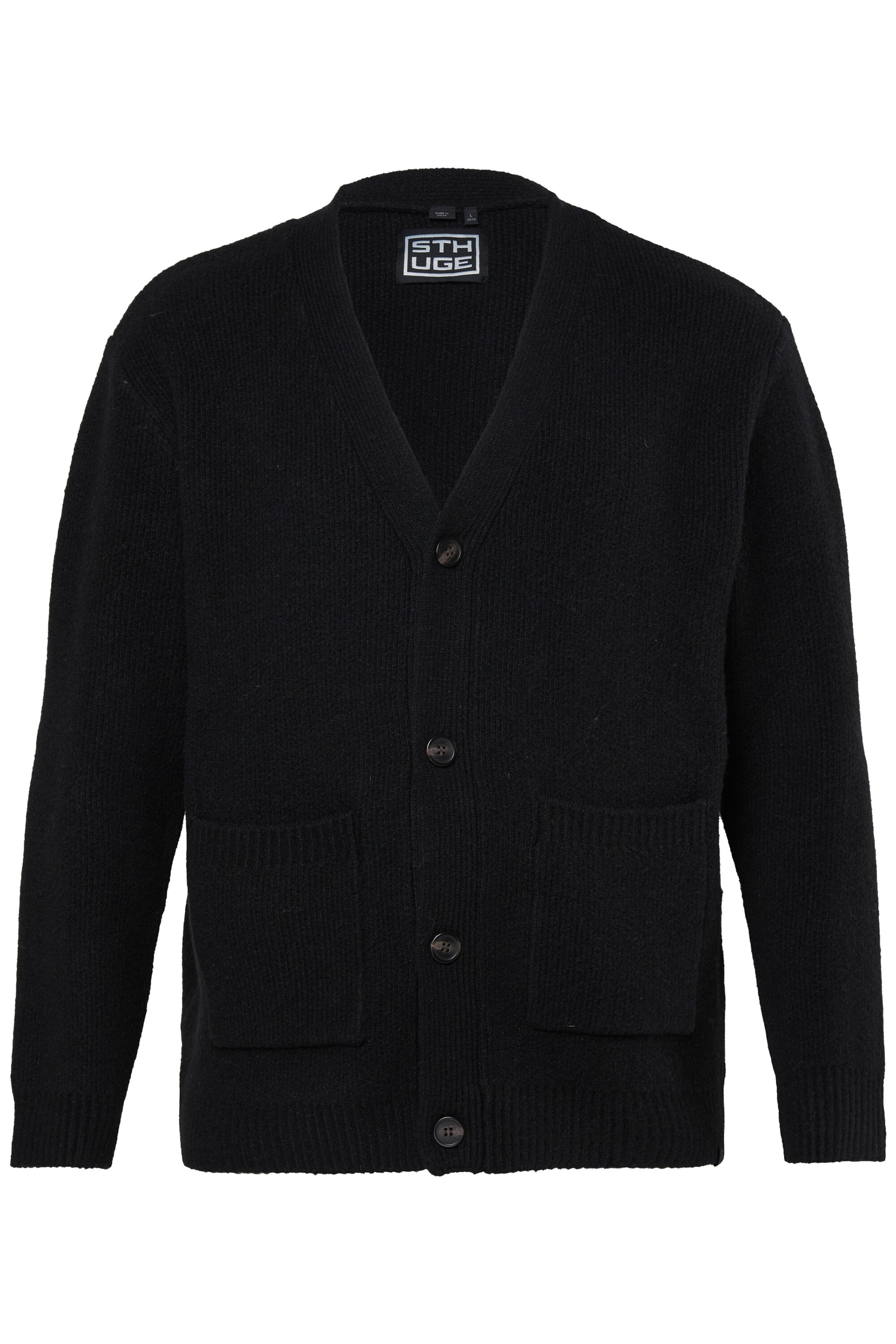 STHUGE Strickjacke in Schwarz: Vorderseite