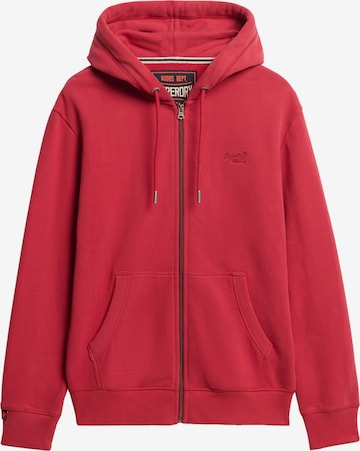 Superdry & Co Zip-Up Hoodie 'Essential' in Red: front