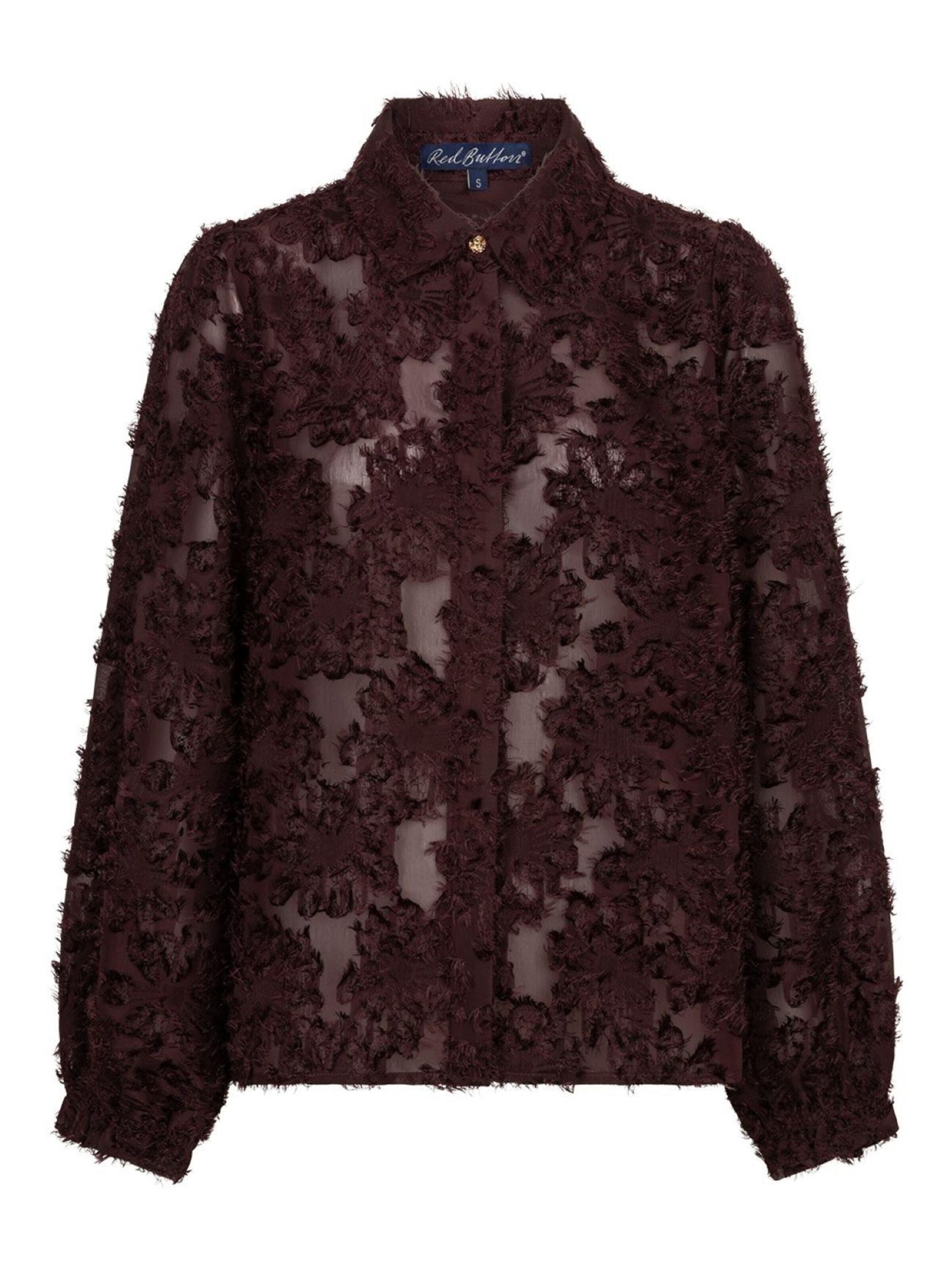 Red Button Blouse in S in de kleur Bordeaux, Productweergave