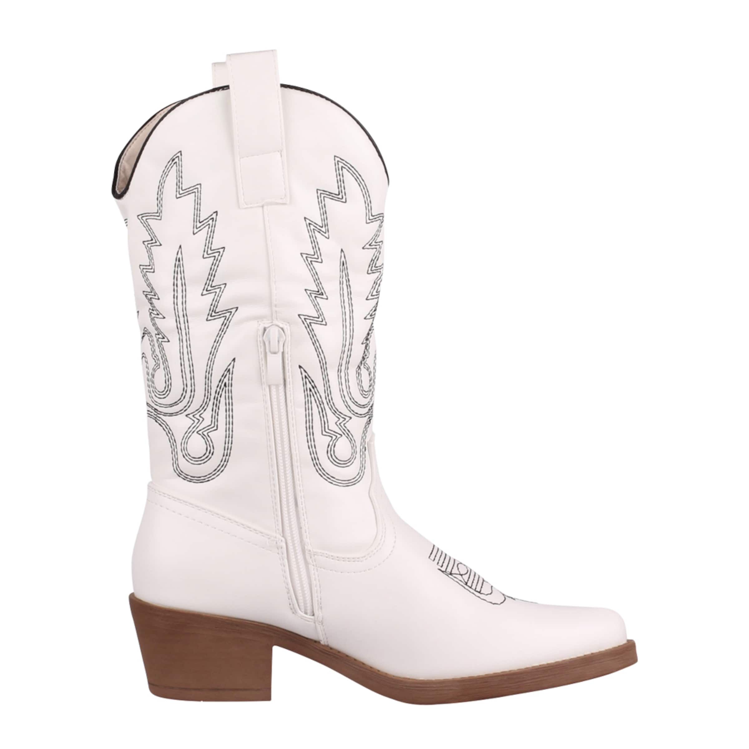 Bottes de cowboy Elara en blanc
