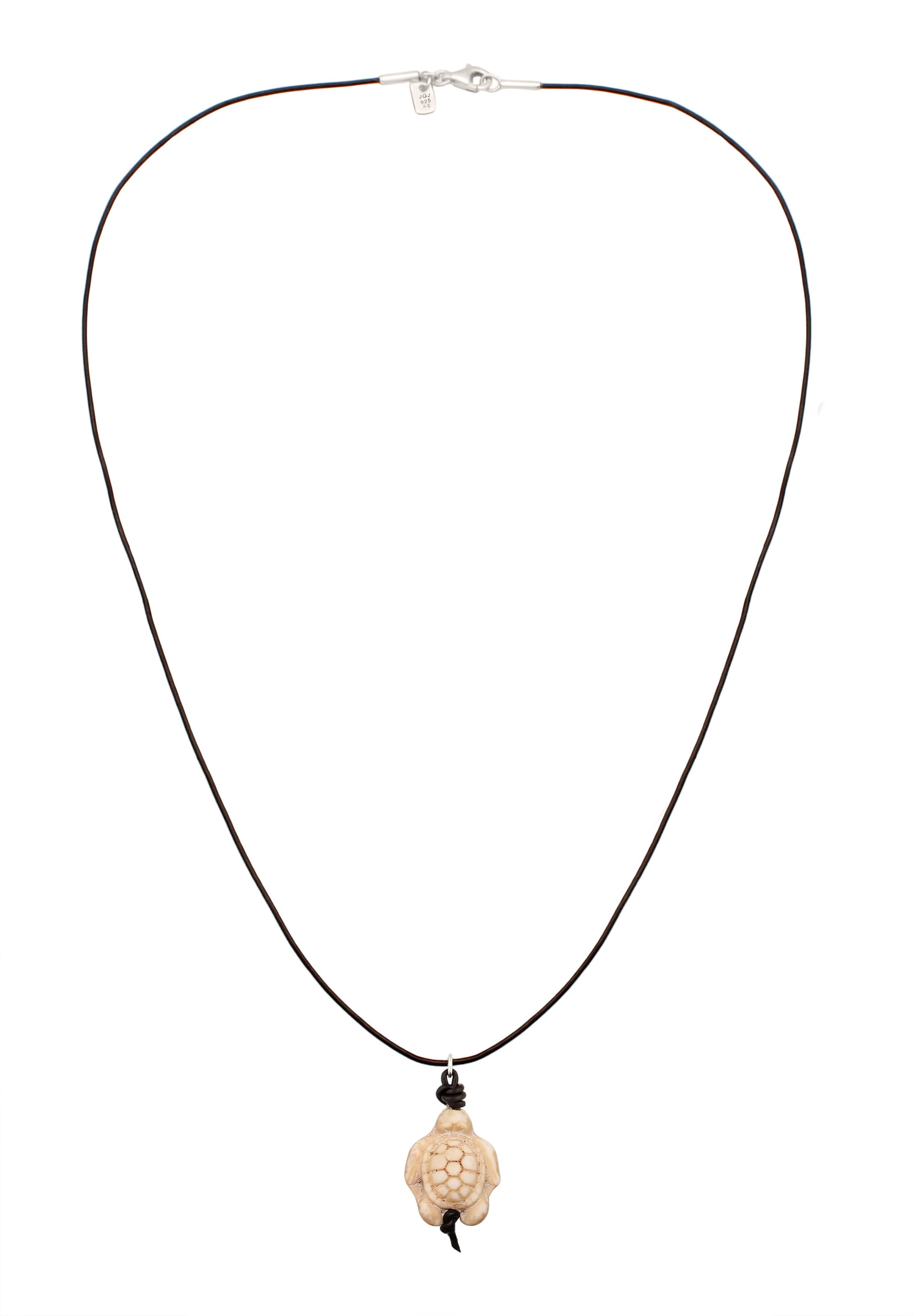 KUZZOI Chaîne 'Schildkröte' en beige / noir, Vue avec produit