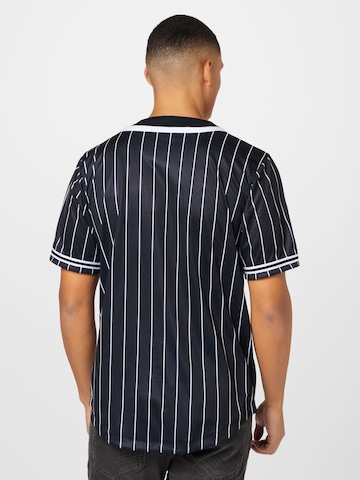 Karl Kani - Camisa 'Serif Pinstripe' em preto