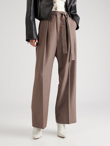 Wide Leg Pantalon à pince 'Naxa' InWear en marron : devant