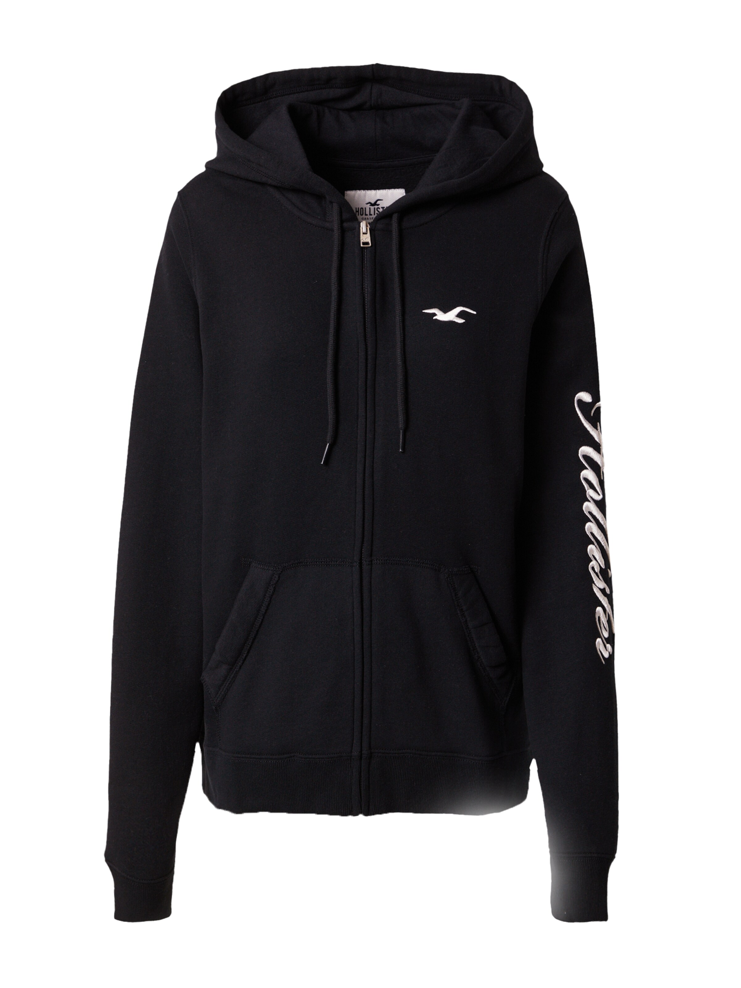 HOLLISTER Zip-Up Hoodie in Black | ABOUT YOU