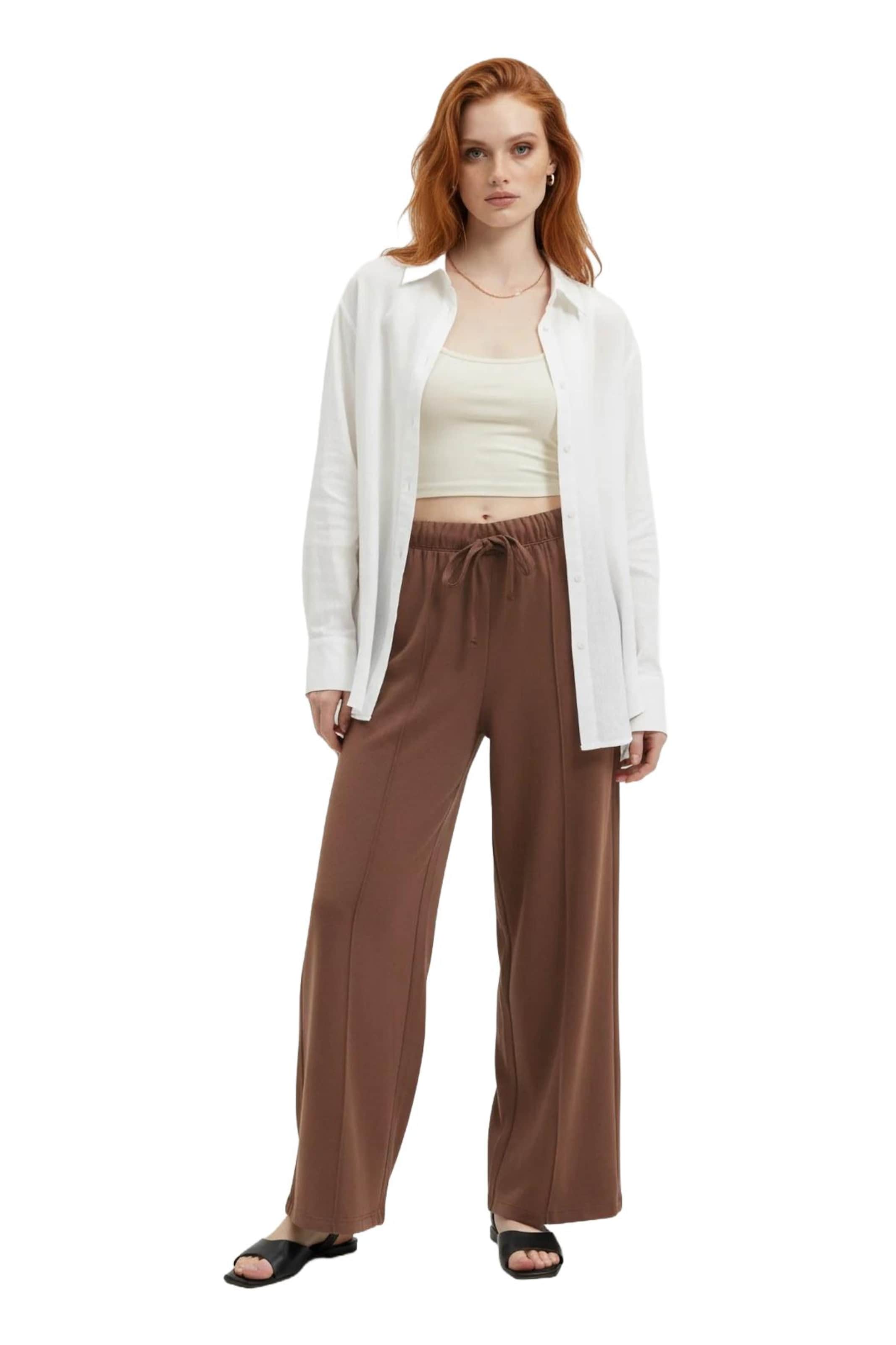 No Matter What Wide leg Trousers in Brown