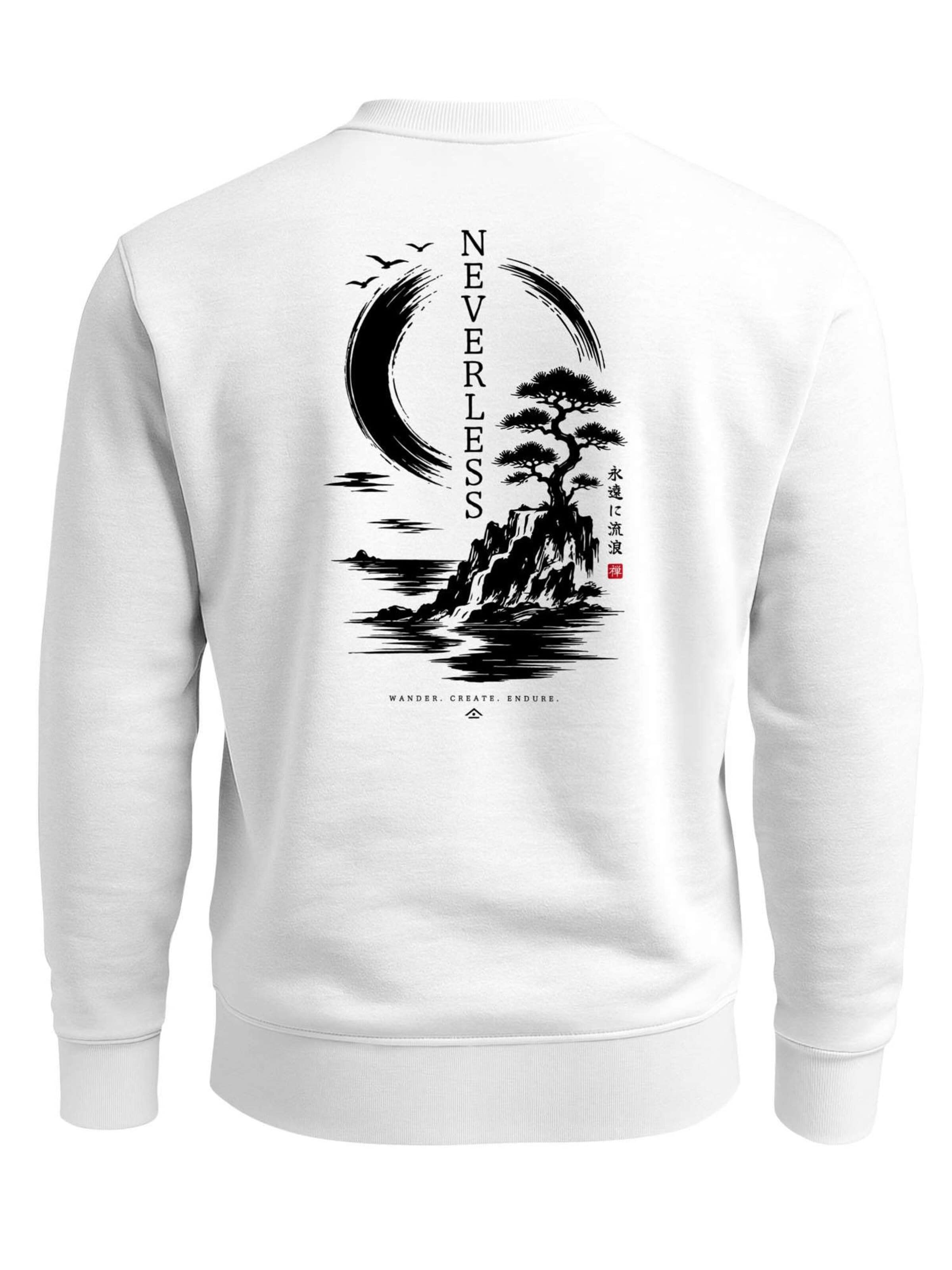 Neverless Sweatshirt 'Spirit of Japan' in White: front