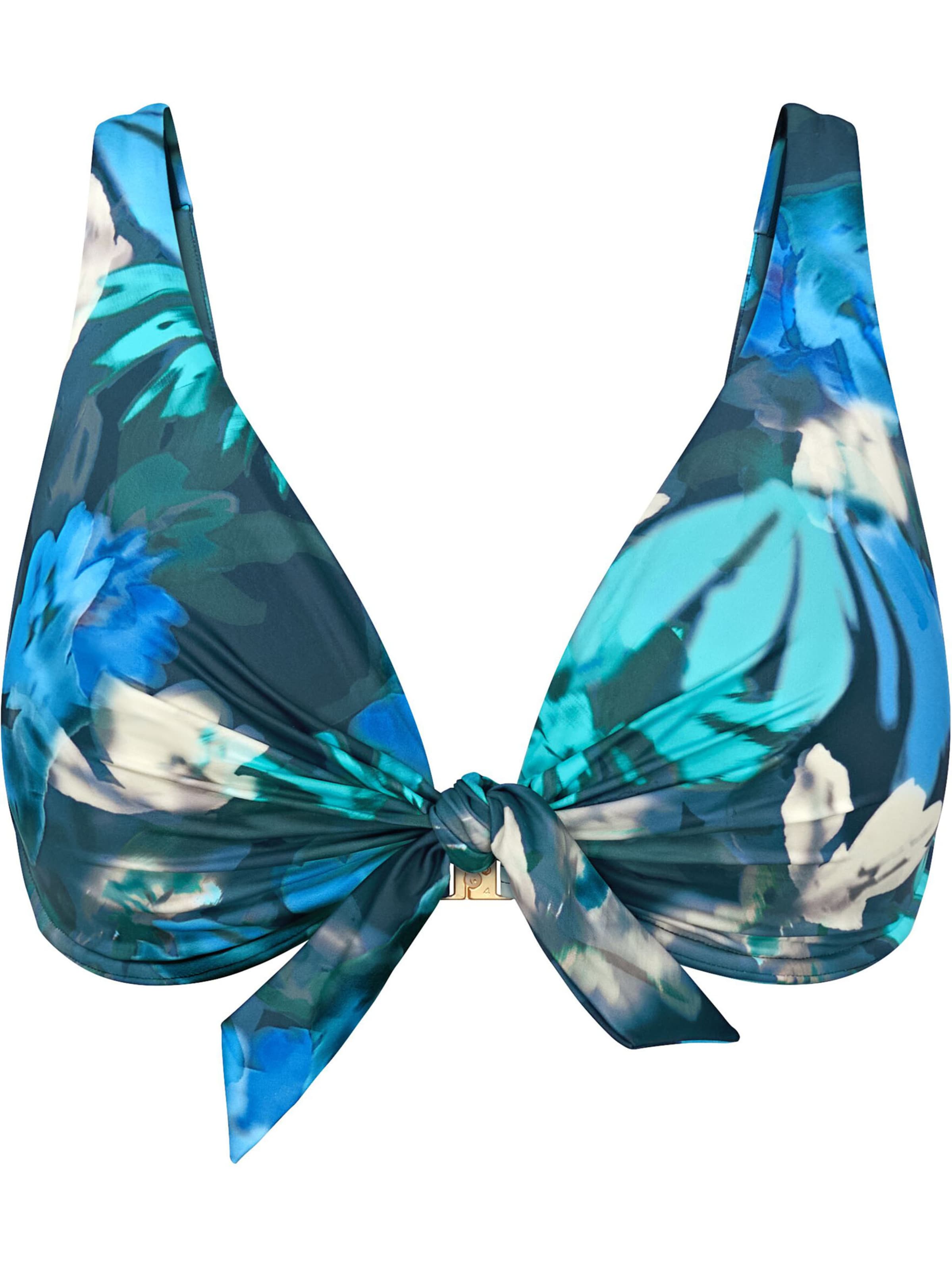 TRIUMPH Bustier Bügel-Bikini-Top ' Summer Fleur ' in Blau: Vorderseite