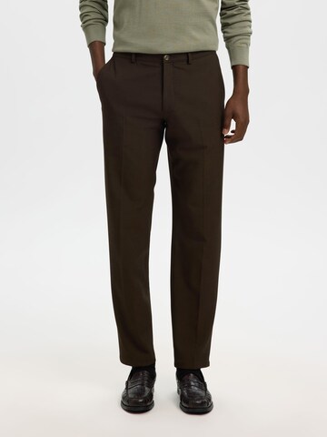SELECTED Slimfit Hose 'SLHRobert' in Braun: Vorderseite