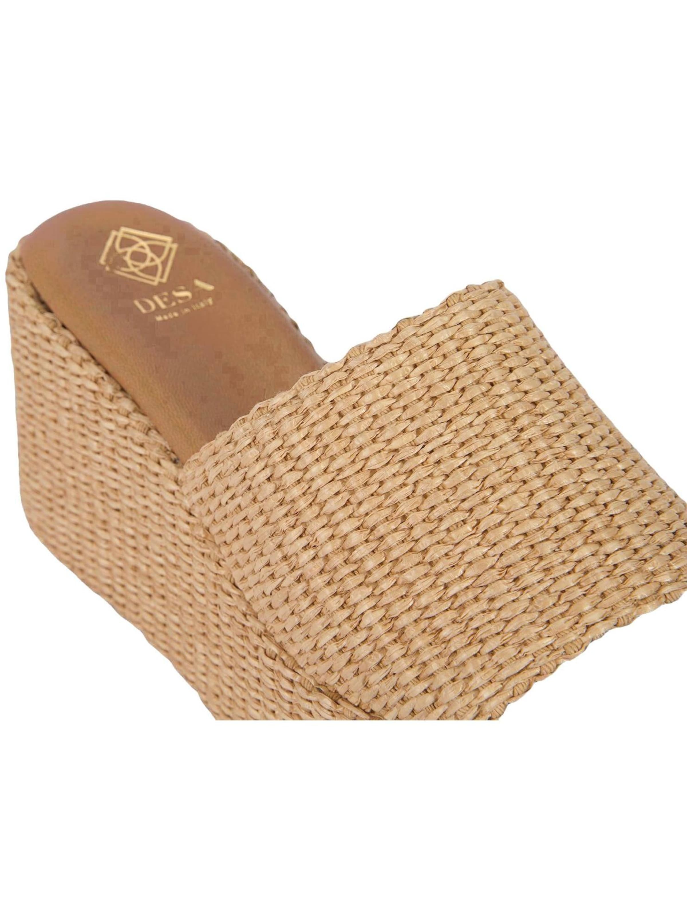 Desa - Zapatos abiertos 'DESA Damen-Keilsandalen aus Raffia' en beige