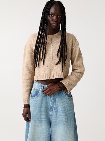 Pull&Bear Trui in Beige: voorkant