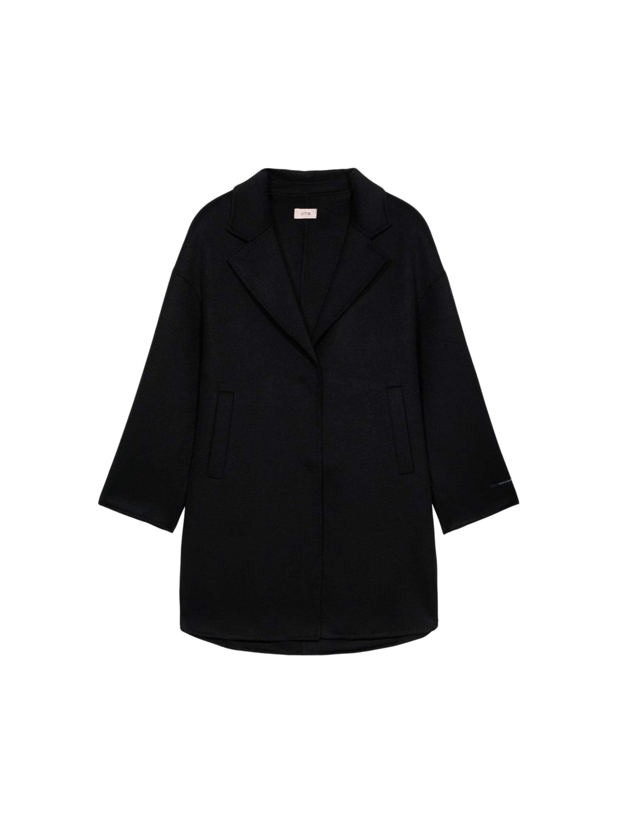 Cappotto invernale di oltre in nero: frontale