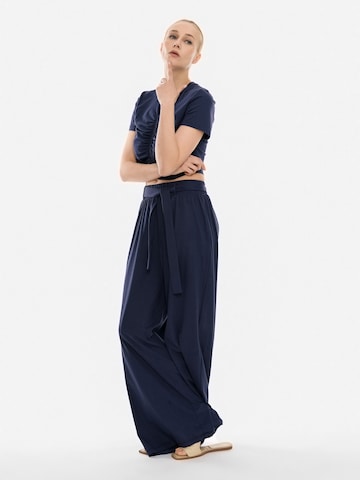 Wide Leg Pantalon 'Connect Me' 4TAILORS en bleu